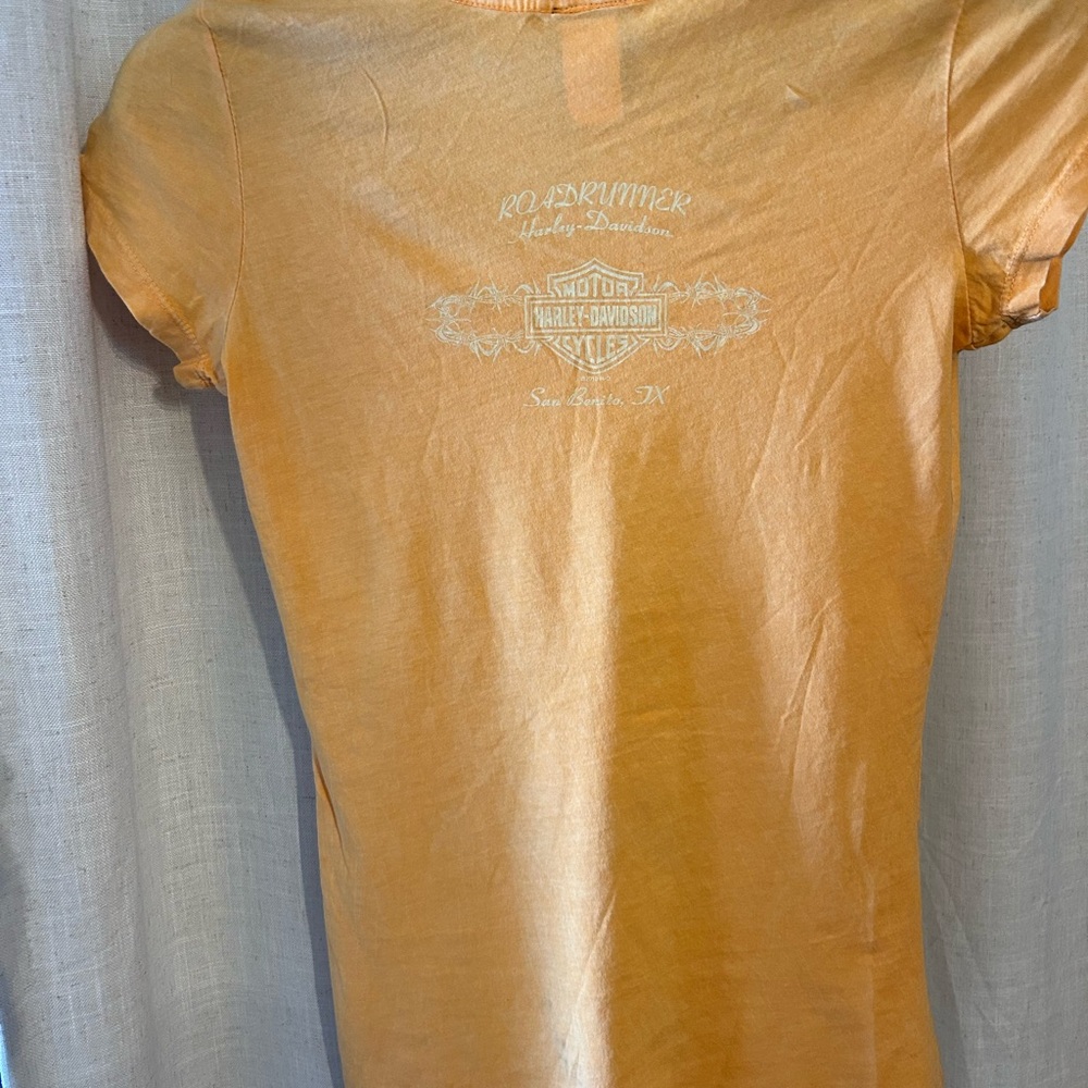 Harley-Davidson Women's Orange Graphic Tee - Picture 2 of 8